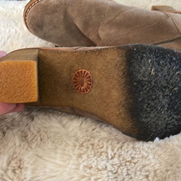 UGG Brienne Heeled Suede Leather Ankle Boots - Picture 2 of 7